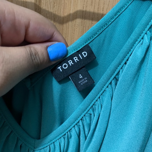 Turquoise blouse torrid 4 - Picture 2 of 2